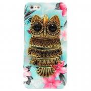 Owl iphone 5 case, iphone 5G Case, iphone 5 case, Blue Flower iphone 5 case, Owl iphone 5G Case, Metal Owl Flower iphone 5G Case B1,iphone 5s case,owl iphone 5s case
