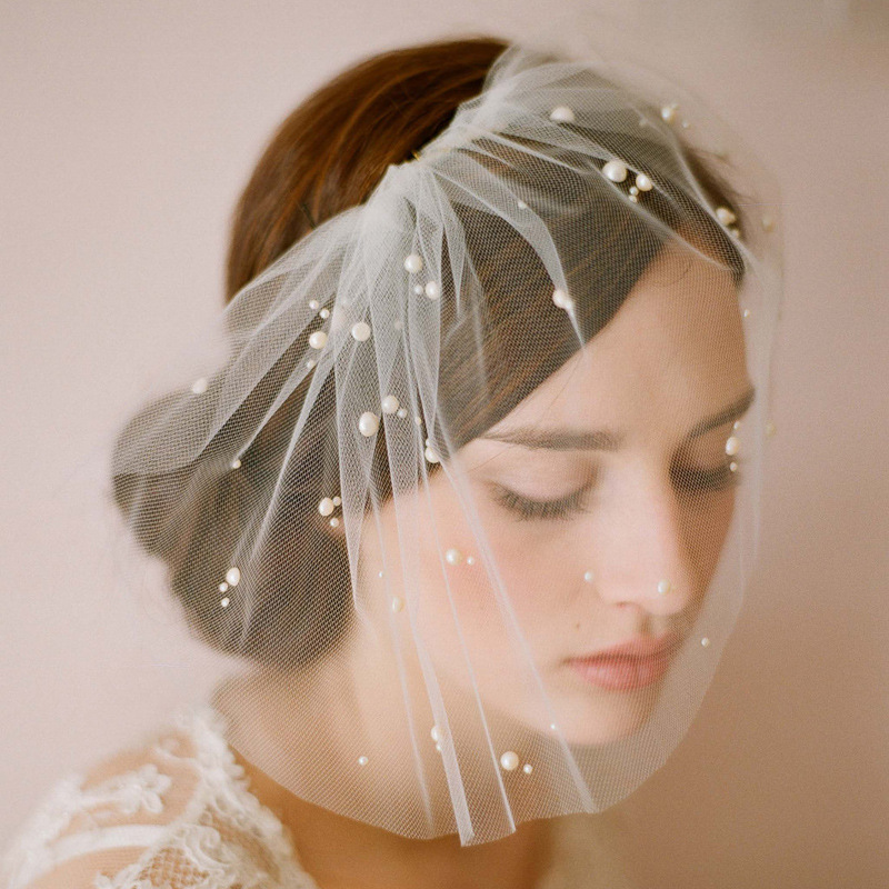 Wedding Bridal Ivory White Net Netting Hair Accessories Veil Tiara